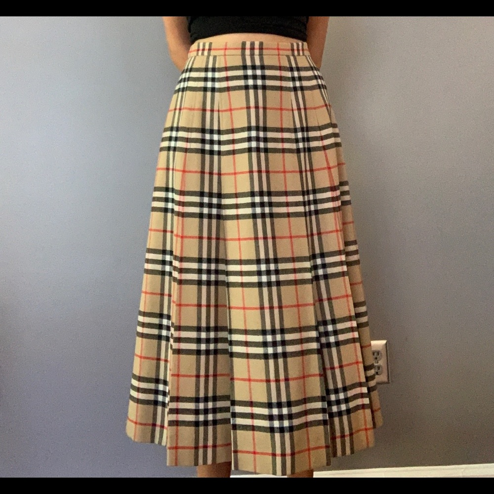 Burberry Plaid Pleated Skirt